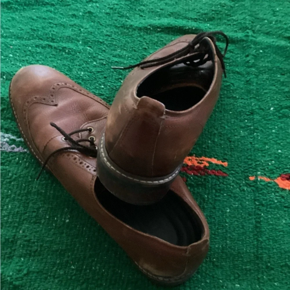 COLE HAAN Grand.Os WATSON Brown Pebble Leather Wingtip Oxford C27089 Size 10